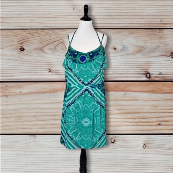 American Eagle Mixed Print Ruffle Dress Size 14 - Picture 15 of 15